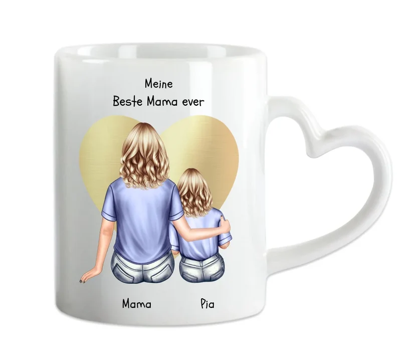 Personalisierte Tasse Muttertags- und Geburtstagsgeschenk - Mama mit Kind