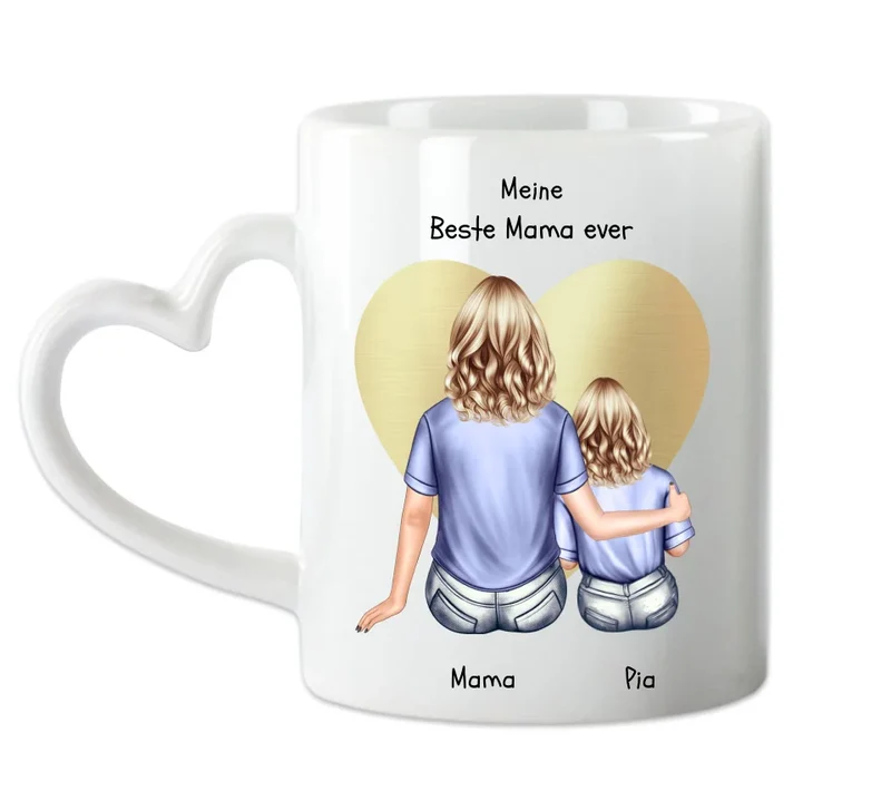 Personalisierte Tasse Muttertags- und Geburtstagsgeschenk - Mama mit Kind