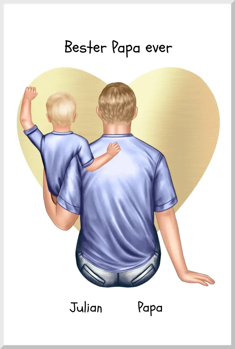 Personalisiertes Poster Geschenk für Papa mit 1 Kind Baby Tochter/Sohn