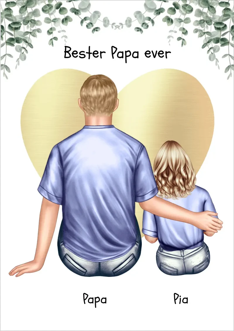 Personalisiertes Poster Geschenk Papa Tochter/Sohn - Vatertagsgeschenk - Geburtstagsgeschenk