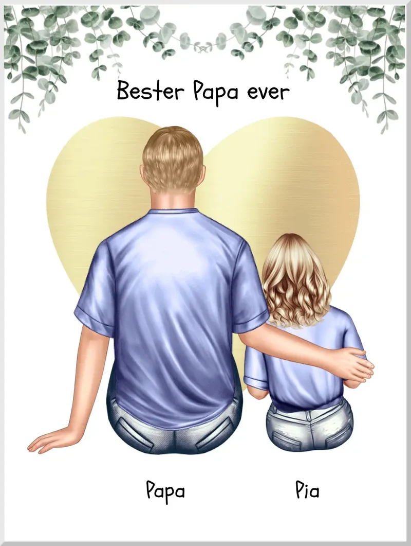 Personalisiertes Poster Geschenk Papa Tochter/Sohn - Vatertagsgeschenk - Geburtstagsgeschenk