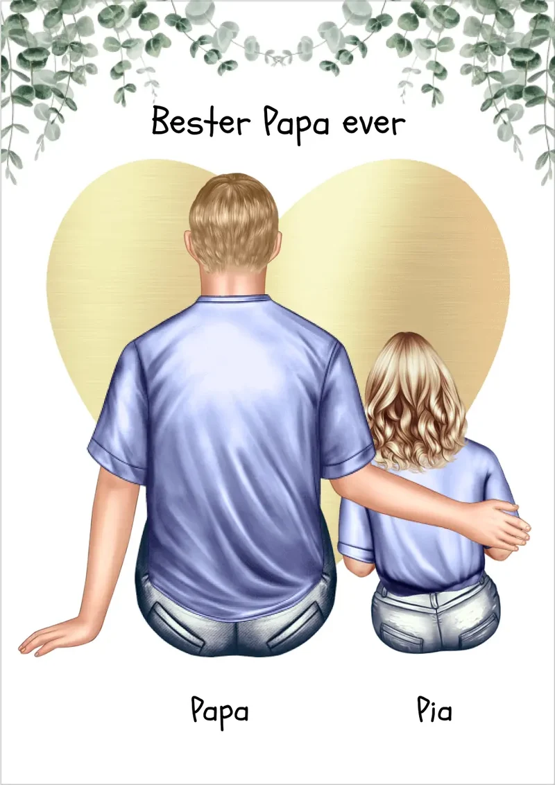 Personalisiertes Poster Geschenk Papa Tochter/Sohn - Vatertagsgeschenk - Geburtstagsgeschenk