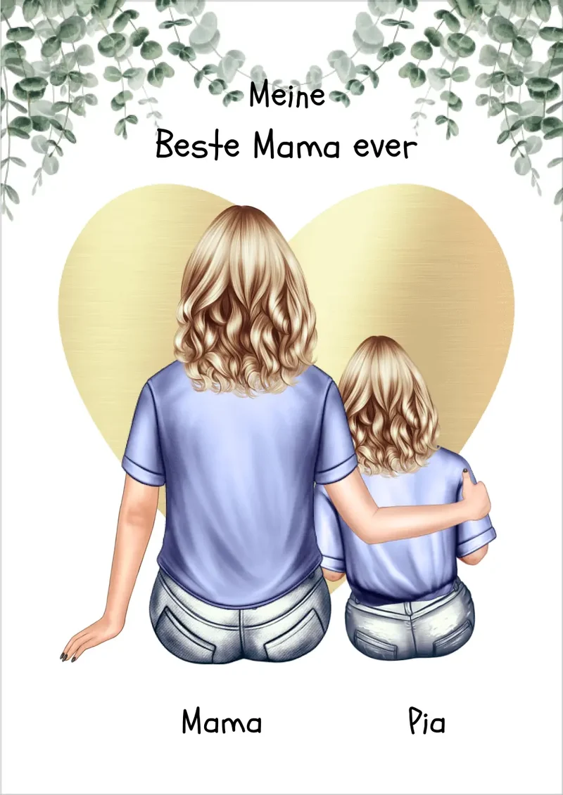 Personalisiertes Poster Geschenk Mama Tochter/Sohn - Muttertagsgeschenk & Geburtstagsgeschenk