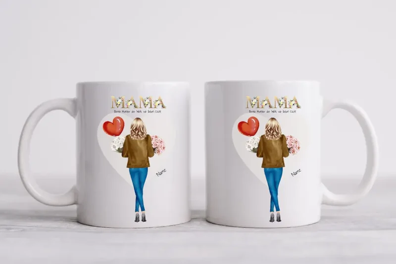 Muttertagsgeschenk liebevoll & einzigartig für Mama - Personalisierte Tasse