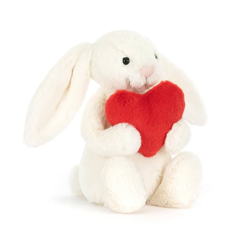 Kuscheltier Hase - Cream mit rotem Herz (31 cm)