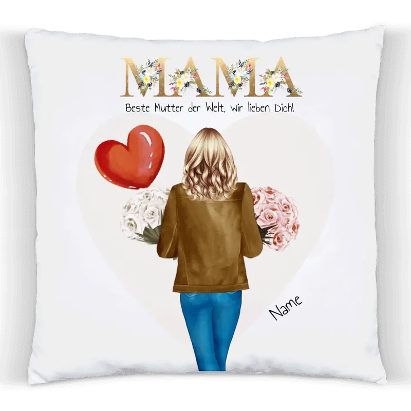Personalisiertes Geschenk Mama - Kissen Muttertags- und Geburtstagsgeschenk