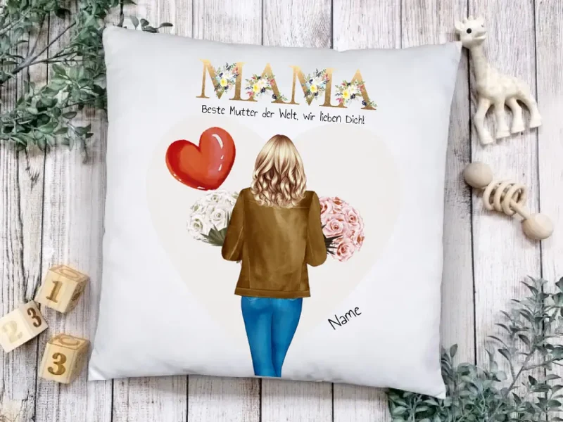 Personalisiertes Geschenk Mama - Kissen Muttertags- und Geburtstagsgeschenk