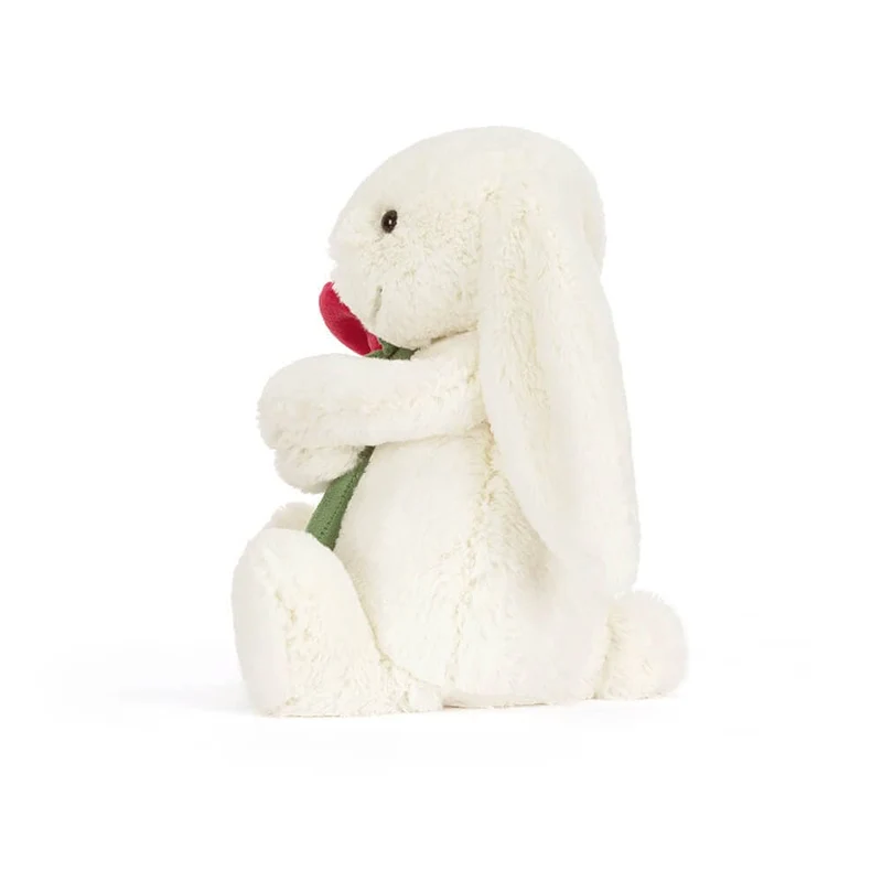 Kuscheltier Hase Bashful Cream – Mit Rose (31 cm)
