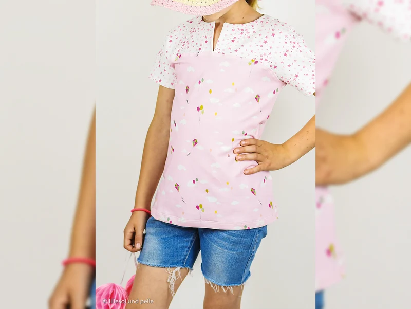 Reststück 21cm - Baumwolljersey Mini Summer Kleine Sterne erika-rosa auf Weiß