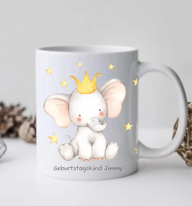 Personalisierte Tasse Elefant mit Namen, Ostergeschenk, Namenstasse, Tasse mit Name