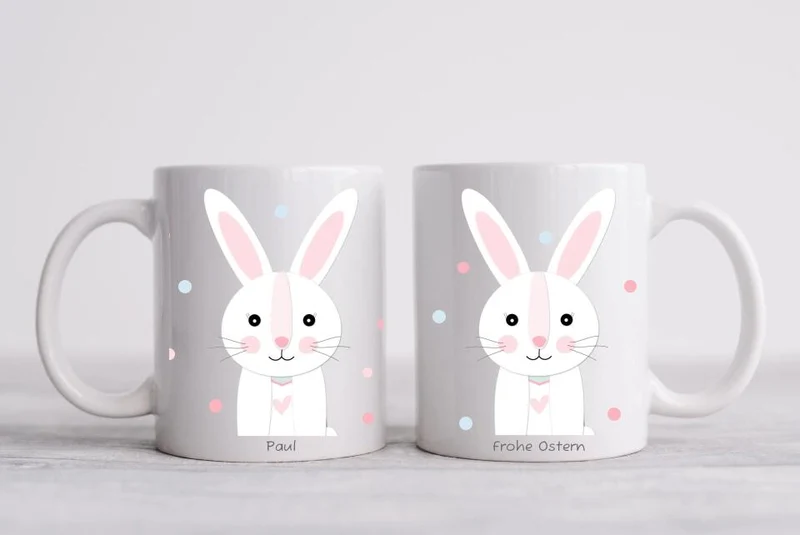 Personalisierte Tasse Hase mit Namen, Ostergeschenk, Namenstasse, Tasse mit Name