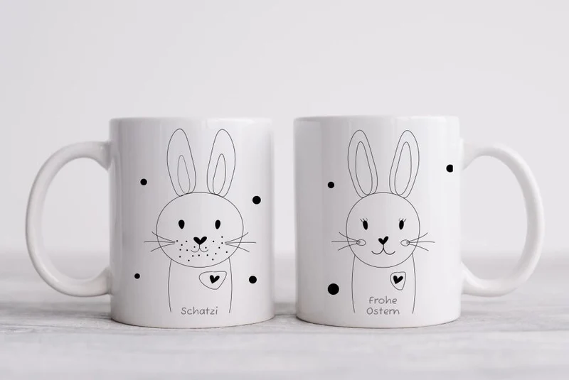 Hasi an Schatzi - Personalisierte Tasse als Geschenk zu Ostern mit Namen und Osterhasen