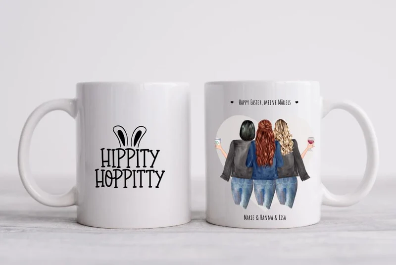 Personalisiertes Ostergeschenk - 3 Beste Freundinnen Tasse