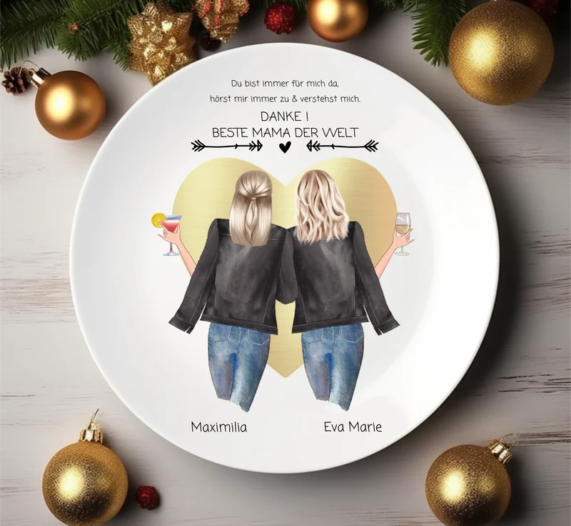 Danke Mama, Ostergeschenk Adventsgeschenk, Weihnachtsgeschenk Mama & beste Mutter, personalisierter Teller