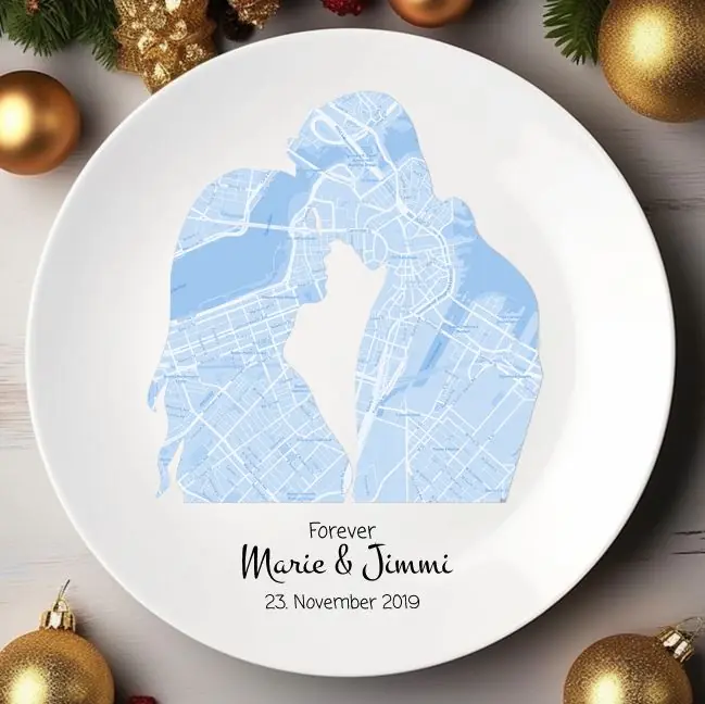 Personalisiertes Geschenk Hochzeitsteller Motiv Liebespaar, Hochzeitsgeschenk, Geburtstagsgeschenk, als perfektes Geschenk zur Hochzeit