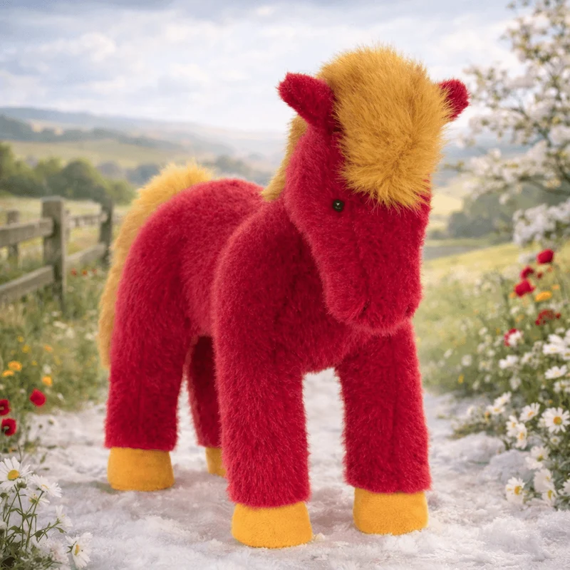Kuscheltier Pferd Festival Horse – Rot & Gold (32 cm)