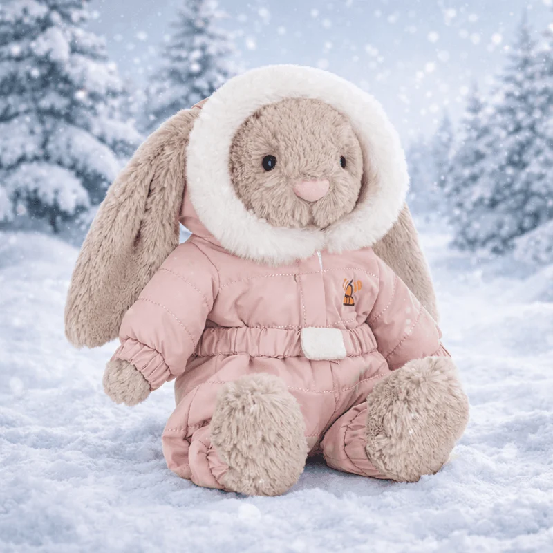 Kuscheltier Hase Bashful Beige Bunny Snow Suit (31 cm) – Rosa