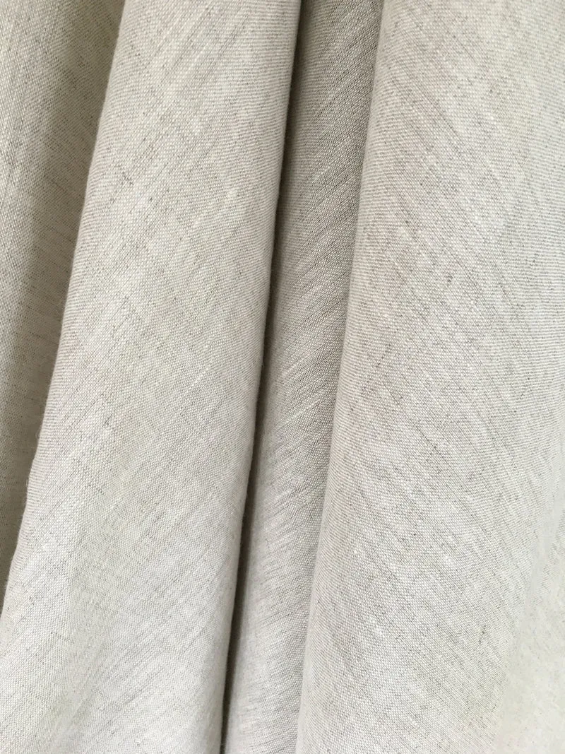 Gardinenstoff Lino Uni - white & nature 310 cm