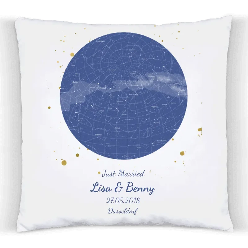 Sternbild Hochzeitsgeschenk personalisiertes Kissen | Geschenk zur Hochzeit | Valentinstaggeschenk | Geburtstagsgeschenk | Sternkarte Design