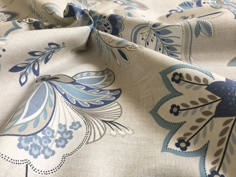 Dekostoff Floral - denim
