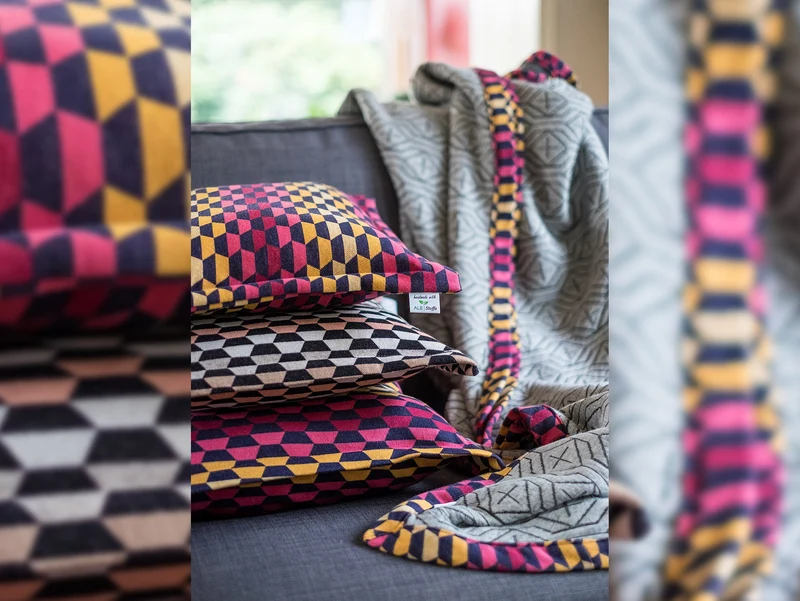 Reststück 119cm - Hamburger Liebe Sweet Home Snuggle Step mittelgrau melange-schwarz