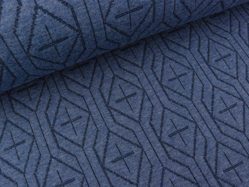 Reststück 87cm - Hamburger Liebe Sweet Home Snuggle Step jeansblau melange-blue navy
