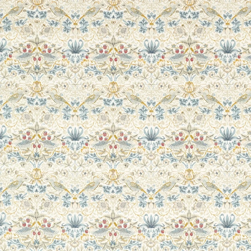 Baumwollstoff Erdbeerdieb - beige