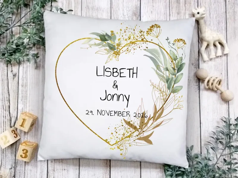 Personalisiertes Hochzeitsgeschenk - Hochzeitskissen mit Hochzeitsdaten