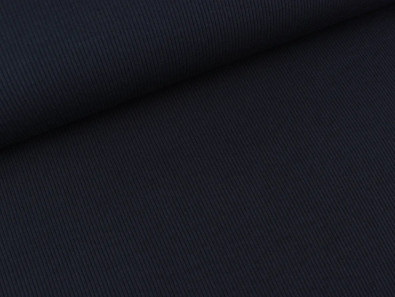 Reststück 64cm - Rippjersey Marissa tiefblau uni