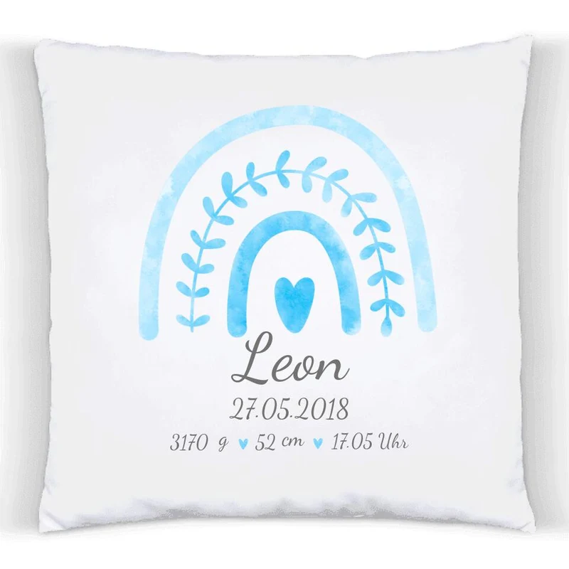 Geburtstgeschenk & Taufgeschenk Babykissen Regenbogen-Geschenk zur Geburt-Taufe Weihnachtsgeschenk rosa + blau