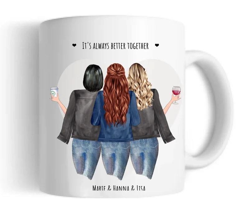 Personalsierte Tasse - Geschenk Freundin, Geburtstagsgeschenk & Freundschaftsgeschenk