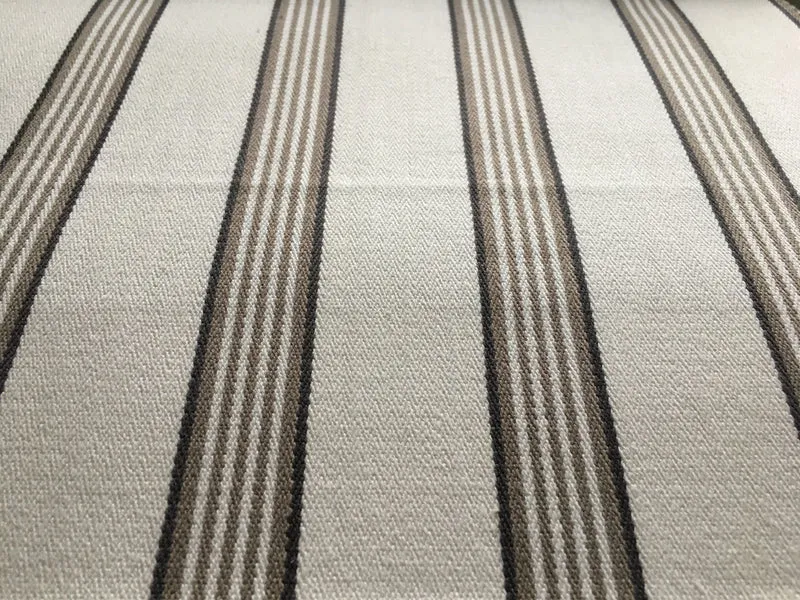 Cotton Stripes - charcoal & natural
