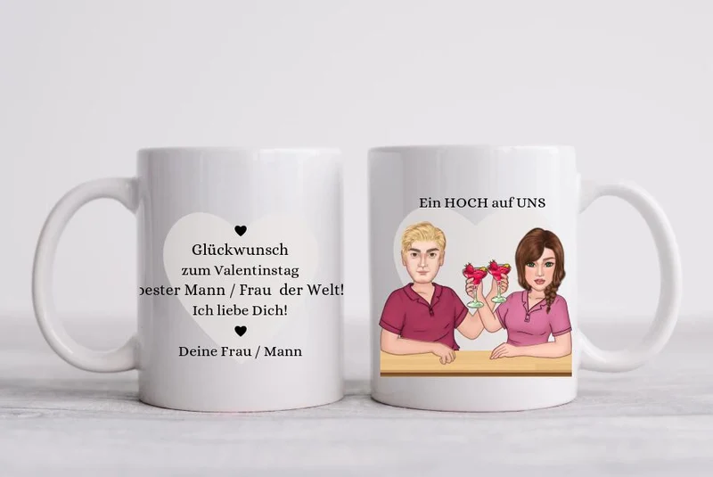 Personalisiertes Geschenk Tasse - Partnergeschenk - Valentinsgeschenk