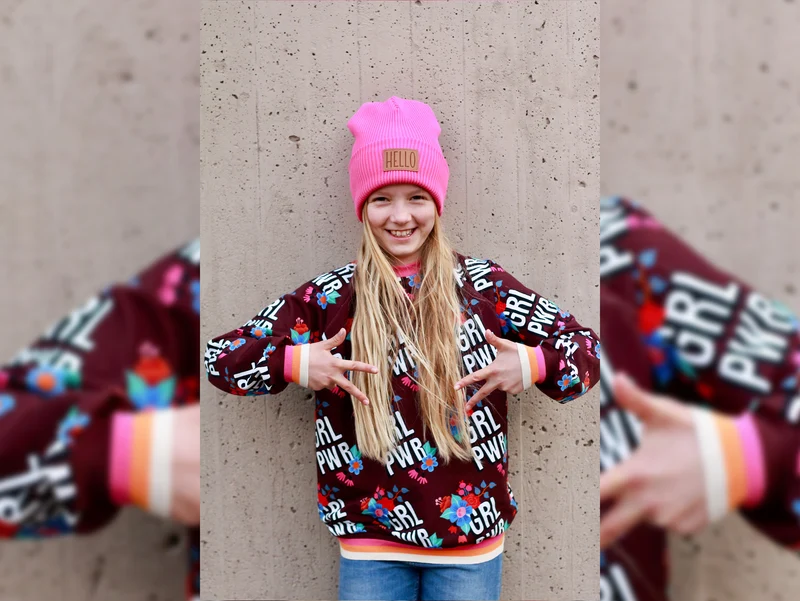 Hamburger Liebe Baumwolljersey Bloom Girl Power bordeaux