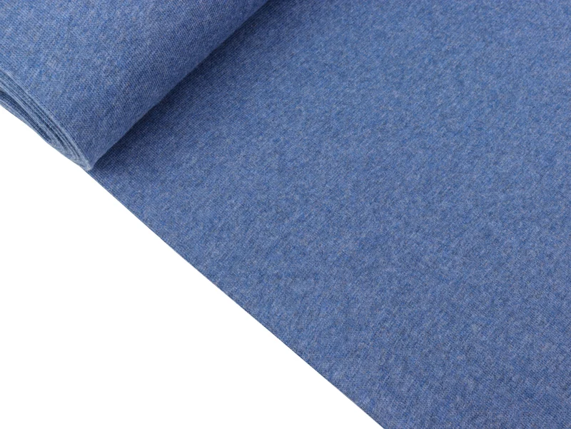 Glatte Bündchenware Heike blau melange