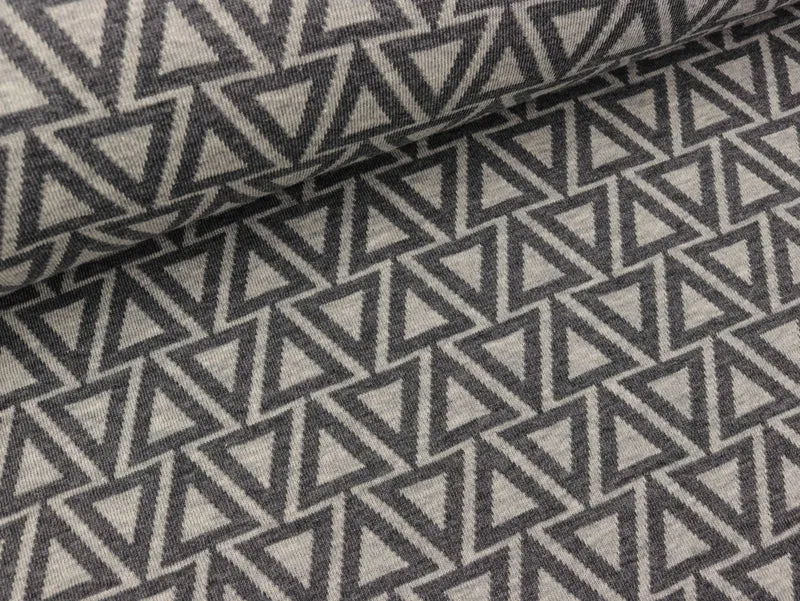 Hamburger Liebe Doubleface Jacquard Plain grau meliert-carbon