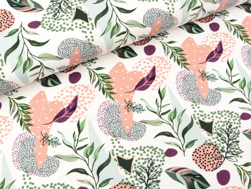 French Terry Zürich Floral weiß-bunt