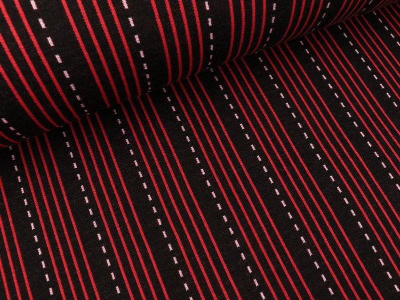 Hamburger Liebe Jacquard Sparkle Lines schwarz-flamme-rose melange-silber