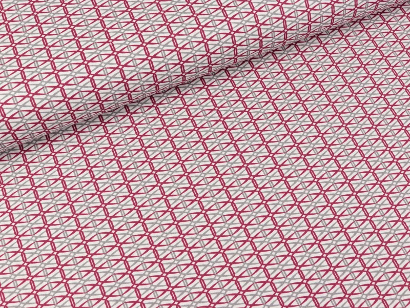 Baumwoll Webware Kim Grafik bunt auf Hellgrau