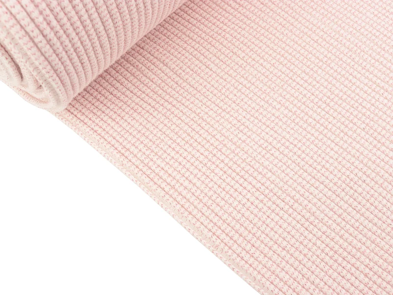 Heavy Rib Lurex Bündchen pink-ecru Schlauchware