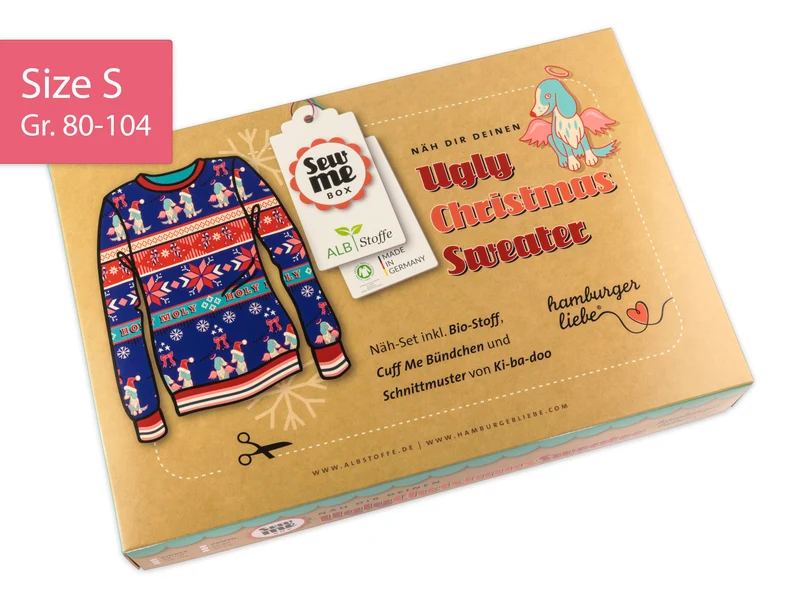 Hamburger Liebe SEW ME BOX Ugly Christmas Sweater Holy Moly Size S - Gr. 80-104