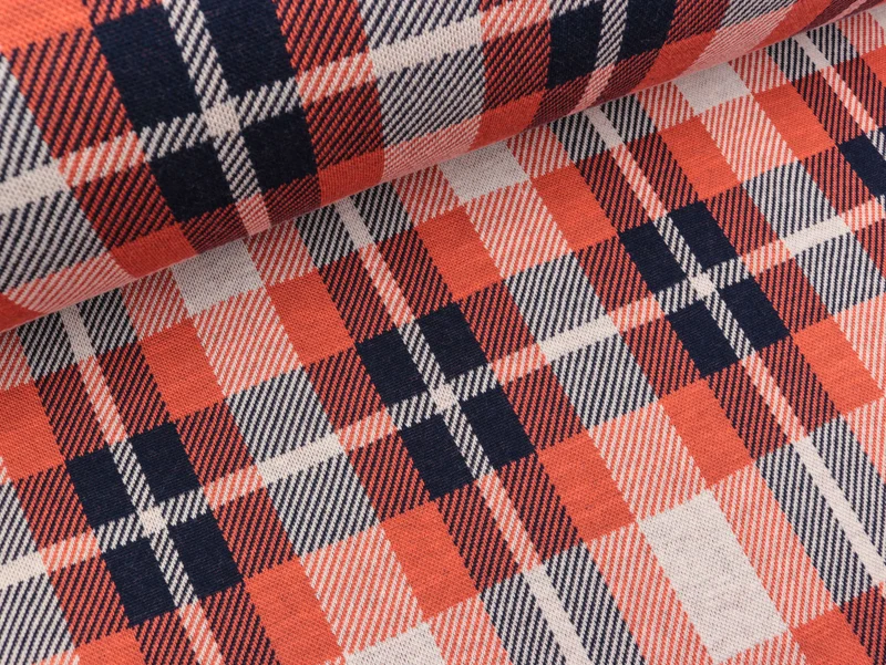 Hamburger Liebe 3 Farb-Jacquardjersey Check Point Sinclair blue navy-yemen-papaia