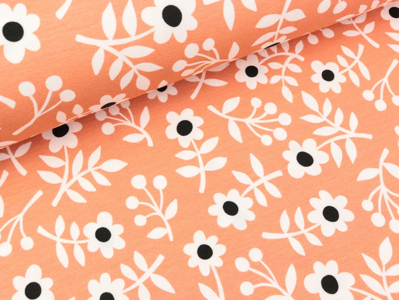 Hamburger Liebe Baumwolljersey Mono Flower nude