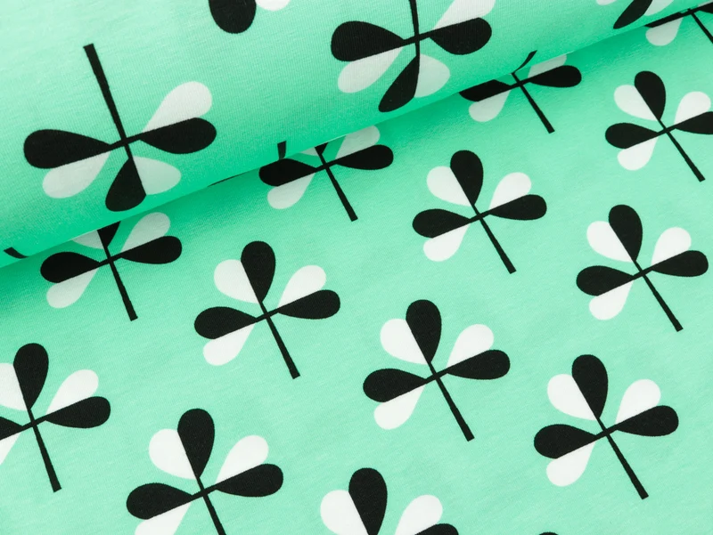 Hamburger Liebe Baumwolljersey Mono Clover verdino