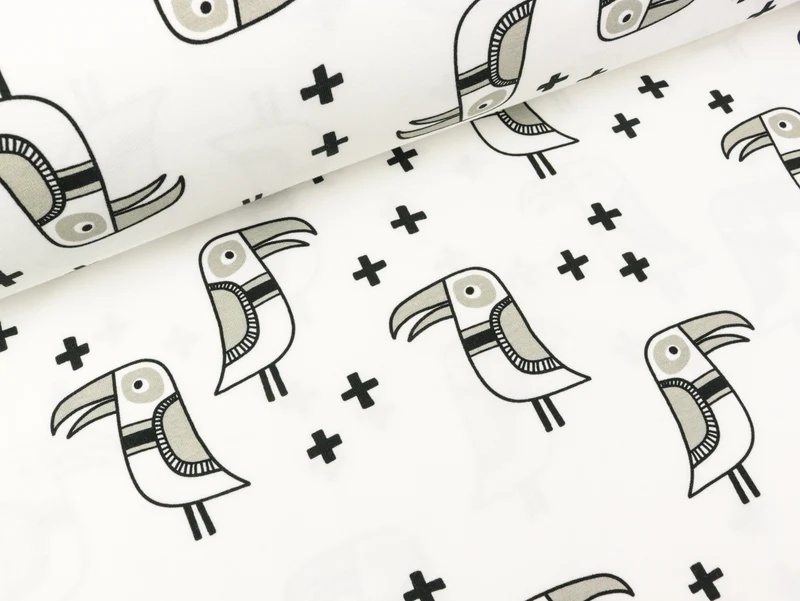 Hamburger Liebe Baumwolljersey Mono Big Bird weiß