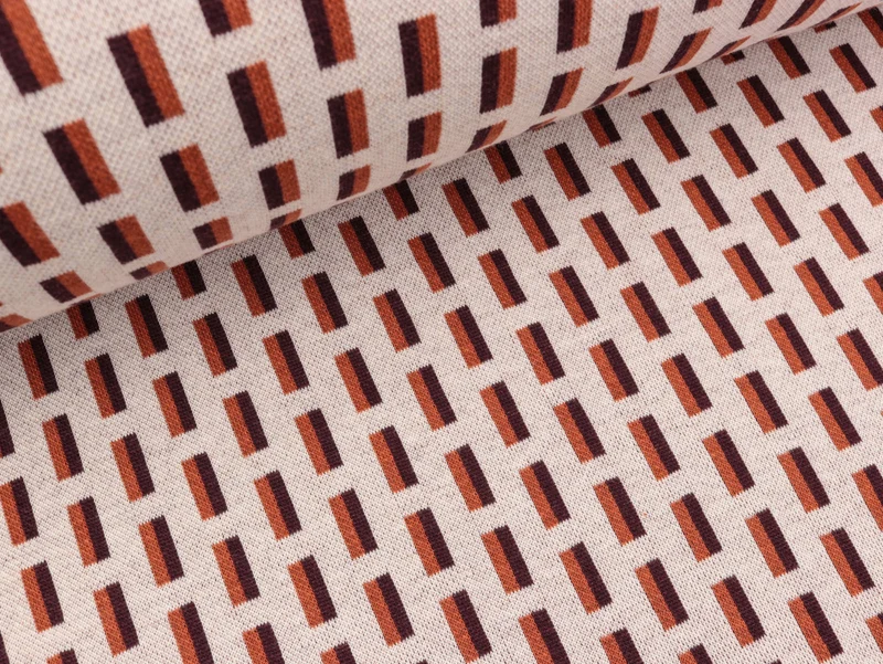 Hamburger Liebe Botanical 3 Farb-Jacquardjersey Log meringa-brucciato-bordeaux