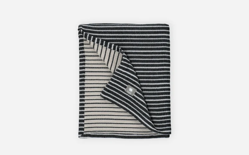 Plaid Line, schwarz/weiß, 130 x 170 cm Line