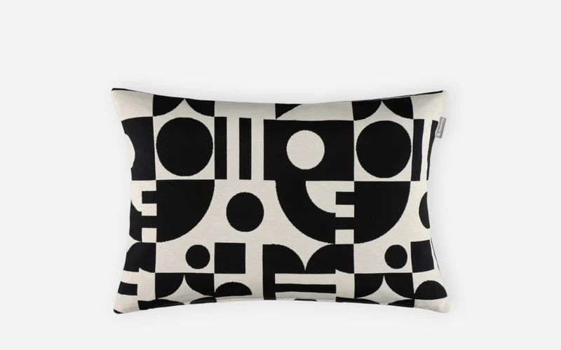 Zierkissenhülle Shape, schwarz/ecru, 38 x 58 cm Shape