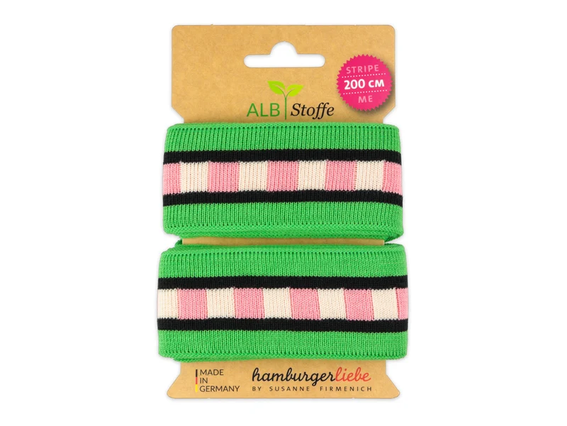 Stripe Me Icon Wanderlust Band clorofilla-schwarz-rosa scuro-meringa
