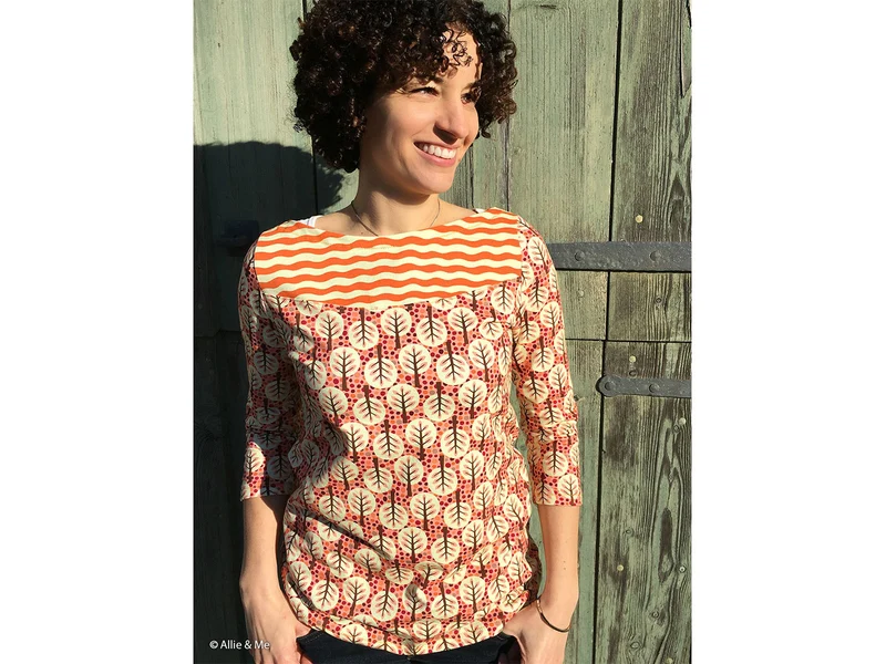 Steinbeck Baumwolljersey Woody Wellen vanille-orange